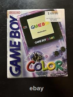 Nintendo Game Boy Color Atomic Purple Factory Sealed Light Marks On Box