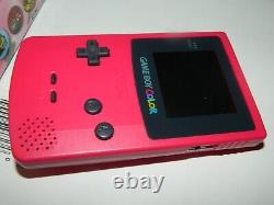 Nintendo Game Boy Color Berry Red Pink Handheld System GBC CIB COMPLETE
