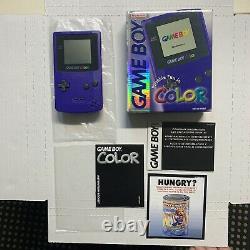 Nintendo Game Boy Color CGB-001 Grape Purple Tested Complete in Box Rare