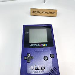 Nintendo Game Boy Color CGB-001 Grape Purple with Pokemon Carrying Case set GBC