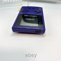 Nintendo Game Boy Color CGB-001 Grape Purple with Pokemon Carrying Case set GBC