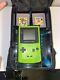 Nintendo Game Boy Color Cgb-001 Green Kiwi Handheld System With Light, Bag & Games