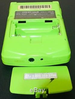 Nintendo Game Boy Color CGB-001 Lime Green Kiwi Console Bundle with 24 Games