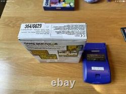 Nintendo Game Boy Color CGB-001 in Purple/Grape Boxed with Tetris + Accessories