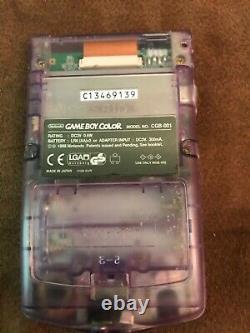 Nintendo Game Boy Color Clear Atomic Purple Complete In Box CIB With Inserts
