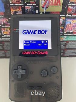 Nintendo Game Boy Color Clear Black OLED IPS Screen Retro Gameboy