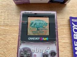 Nintendo Game Boy Color Clear Purple Console & The Legend of Zelda Games Set