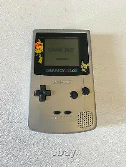 Nintendo Game Boy Color Console Gold Silver Pikachu Edition Tested & Working
