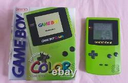 Nintendo Game Boy Color Console Green/Lime/Kiwi (Boxed) + game