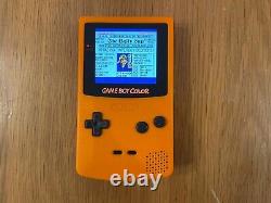 Nintendo Game Boy Color Console + New Orange Shell + IPS LCD Screen