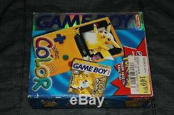Nintendo Game Boy Color Console Yellow Pokemon Pikachu Limited Edition Open Box