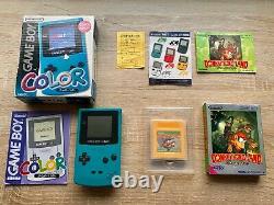 Nintendo Game Boy Color GBC Blue Console Boxed with Game Boy GB Donkey Kong Land