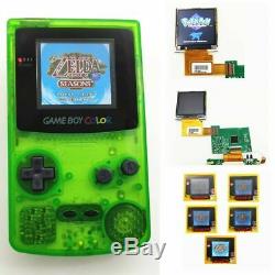 Nintendo Game Boy Color GBC System Backlight Backlit Brighter Mod Clear Green
