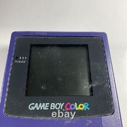 Nintendo Game Boy Color Grape CGB-001 Gameboy Colour Inc Pokemon Case & 2 Game