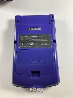 Nintendo Game Boy Color Grape CGB-001 Gameboy Colour Inc Pokemon Case & 2 Game