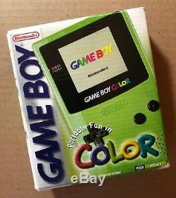 Nintendo Game Boy Color Handheld Console with Box + 4 Games (Kiwi/Lime Green) CIB