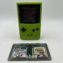 Nintendo Game Boy Color Handheld Game Console Lime Green With Backlit LCD IPS