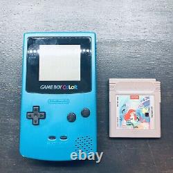 Nintendo Game Boy Color Handheld Game Console Teal. + Little Mermaid game