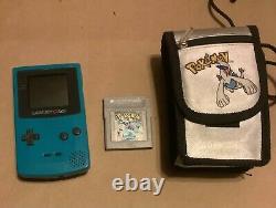 Nintendo Game Boy Color Handheld Game Console -Teal cgb-001 with POKEMON SILVER