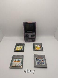 Nintendo Game Boy Color Handheld System Atomic Purple With Games