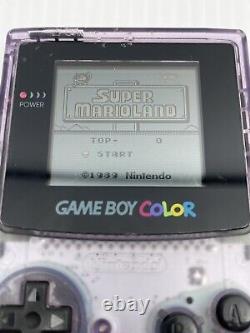Nintendo Game Boy Color Handheld System Purple 4 Games Tetris Mario READ