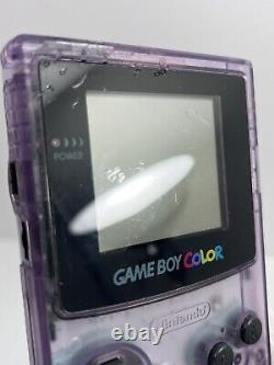 Nintendo Game Boy Color Handheld System Purple 4 Games Tetris Mario READ