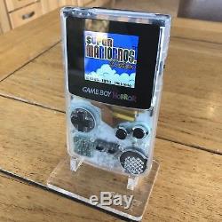 Nintendo Game Boy Color Horror Backlit AGS-101 Screen Clear Shell