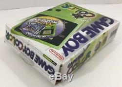 Nintendo Game Boy Color KIWI LIME GREEN POKEMON CRYSTAL 100% Complete CIB NrMINT