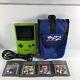 Nintendo Game Boy Color Kiwi Green Handheld System With 4 Free Games