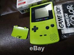 Nintendo Game Boy Color Kiwi Lime Green CIB NTSC USA VERSION i+ BONUS PROTECTOR