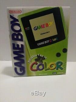 Nintendo Game Boy Color Kiwi (Lime Green) Handheld System. Complete. Minty. LNC