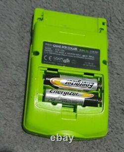 Nintendo Game Boy Color Kiwi Lime Green + Tetris DX & Gallery 2 + case
