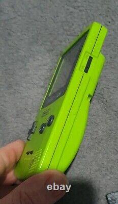 Nintendo Game Boy Color Kiwi Lime Green + Tetris DX & Gallery 2 + case