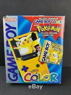 Nintendo Game Boy Color Limited Pokemon Yellow Edition System Complete Box READ