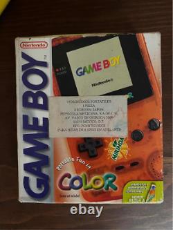 Nintendo Game Boy Color Mirinda Edition Clear Orange with Box Manual Authentic