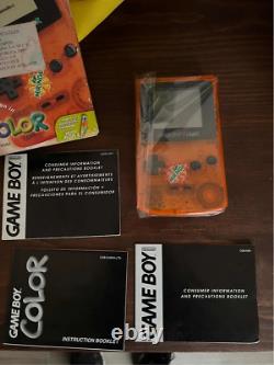 Nintendo Game Boy Color Mirinda Edition Clear Orange with Box Manual Authentic