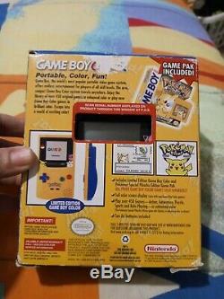 Nintendo Game Boy Color Pokemon Edition Handheld System Yellow CIB. See photos