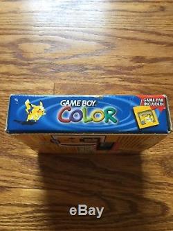 Nintendo Game Boy Color Pokemon Edition Yellow Pikachu Handheld System in Box