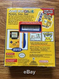 Nintendo Game Boy Color Pokemon Edition Yellow Pikachu Handheld System in Box