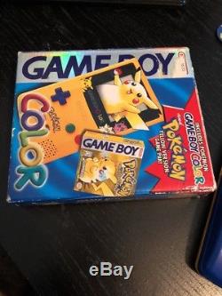 Nintendo Game Boy Color Pokemon Pikachu Edition Yellow Console BOX Read Desrcrip