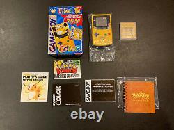 Nintendo Game Boy Color Pokemon Pikachu Yellow Handheld Console Complete In Box