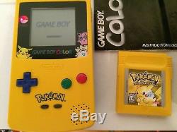 Nintendo Game Boy Color Pokemon Yellow Pikachu Handheld System In Box Super Rare