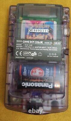 Nintendo Game Boy Color Purple Transparent GBC CGB-001 PAL Console System