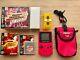 Nintendo Game Boy Color Red Console With Carrying Pouch & Dance Dance Revolution 3