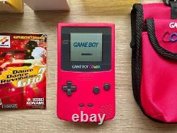 Nintendo Game Boy Color Red Console with Carrying Pouch & Dance Dance Revolution 3