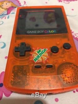 Nintendo Game Boy Color Special Mirinda Mexican Edition Clear Orange Rare