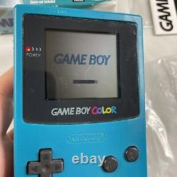 Nintendo Game Boy Color Teal Console Complete Box CIB with Inserts Tested