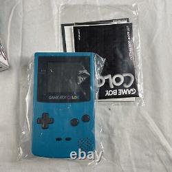 Nintendo Game Boy Color Teal Console Complete Box CIB with Inserts Tested