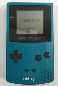 Nintendo Game Boy Color Turquoise Teal Blue Handheld Complete In Box CIB NR Mint