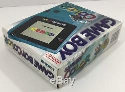 Nintendo Game Boy Color Turquoise Teal Blue Handheld Complete In Box CIB NR Mint